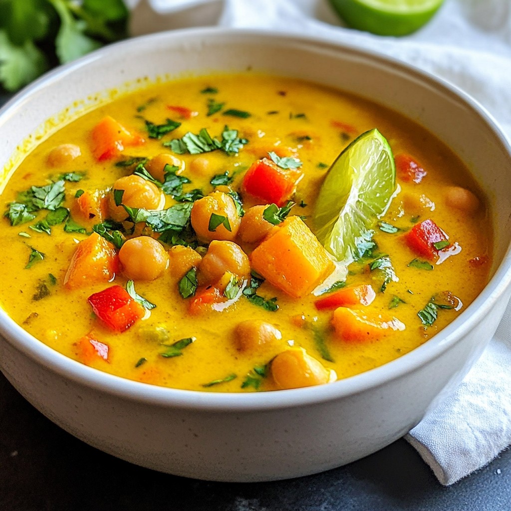 Coconut Curry Chickpea Soup Flavorful and Simple Recipe