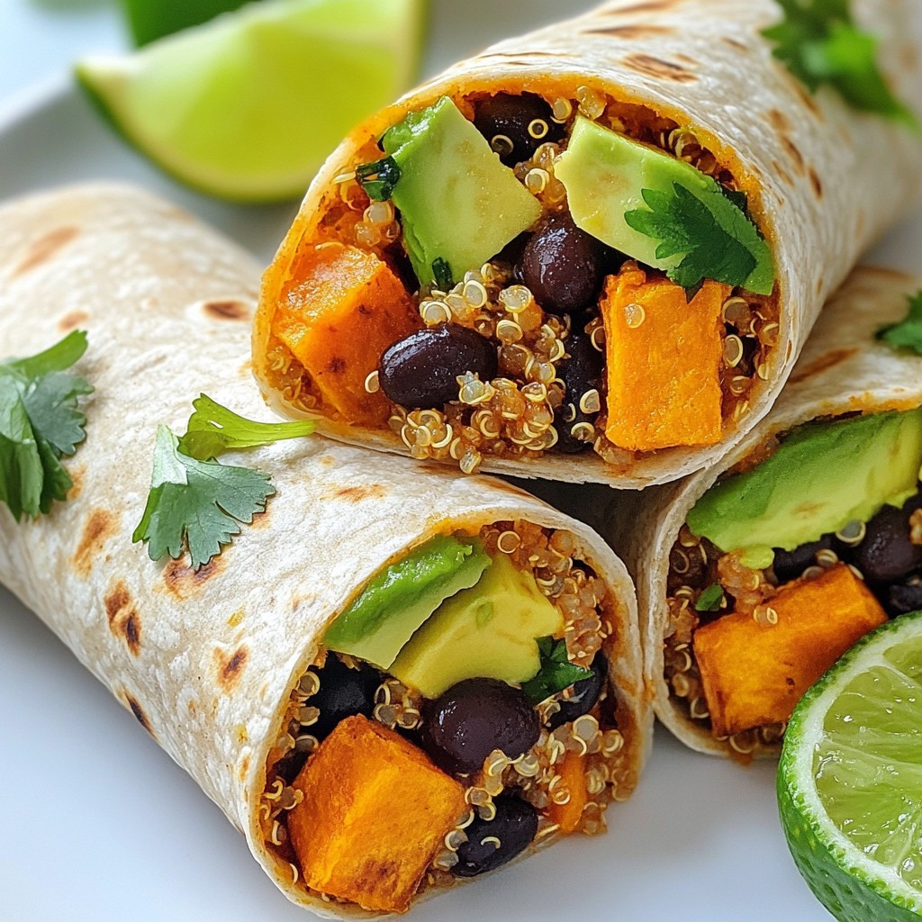 Savory Sweet Potato Black Bean Burritos Recipe