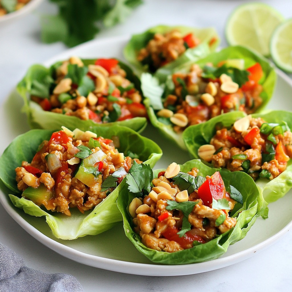 Spicy Peanut Chicken Lettuce Cups Savory Flavor Burst