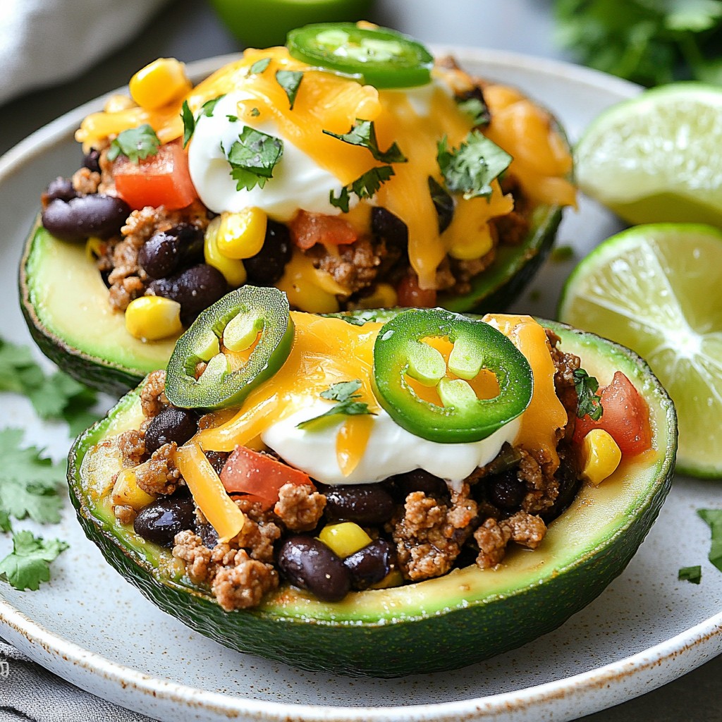 Loaded Taco Stuffed Avocados Flavorful and Filling Dish