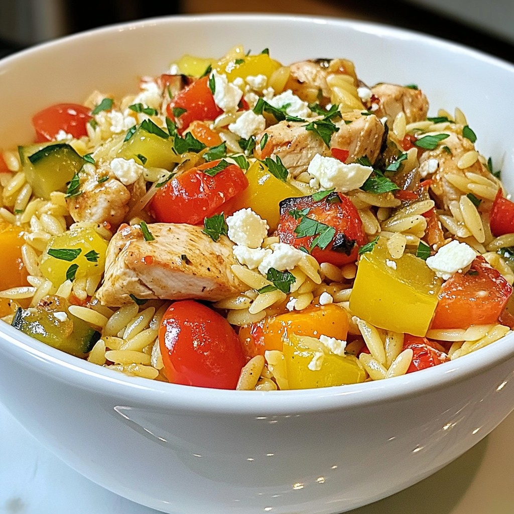 One Pot Mediterranean Chicken Orzo Tasty Comfort Meal
