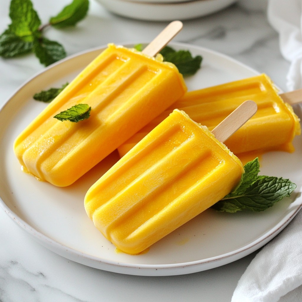 Coconut Mango Popsicles Refreshing Summer Treat