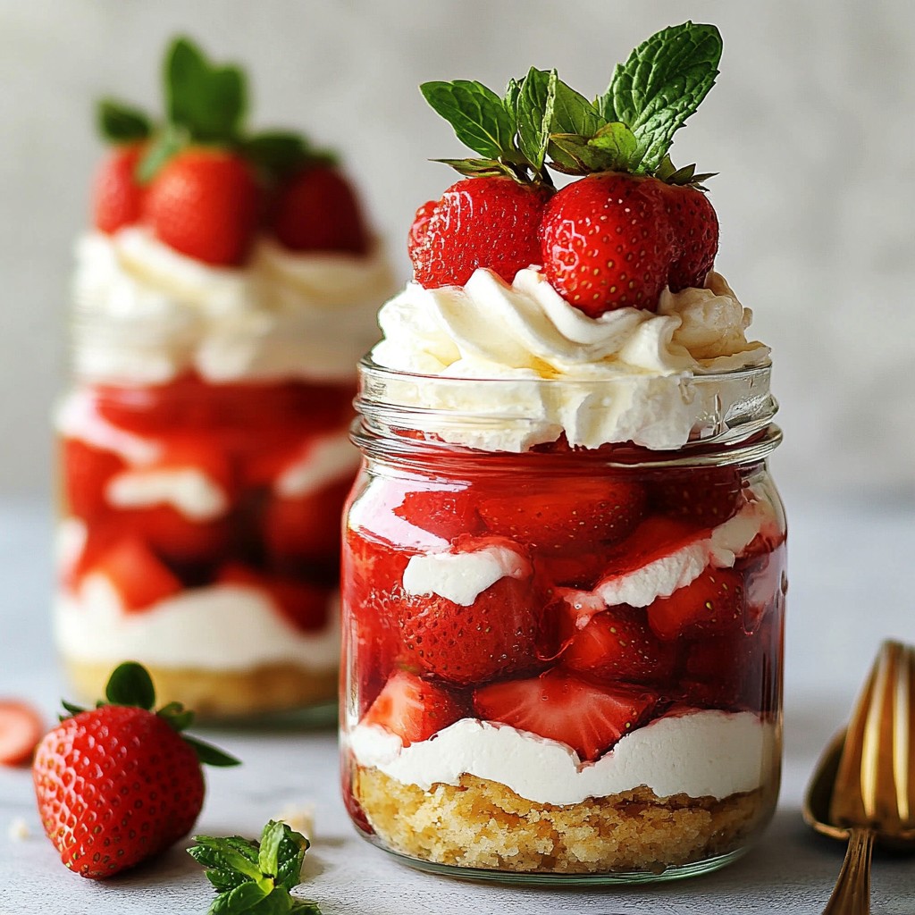 Strawberry Shortcake in a Jar Tasty Dessert Recipe