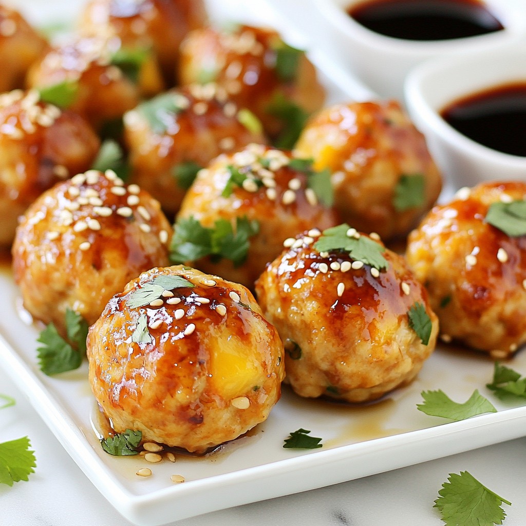 Pineapple Teriyaki Chicken Meatballs Simple Delight