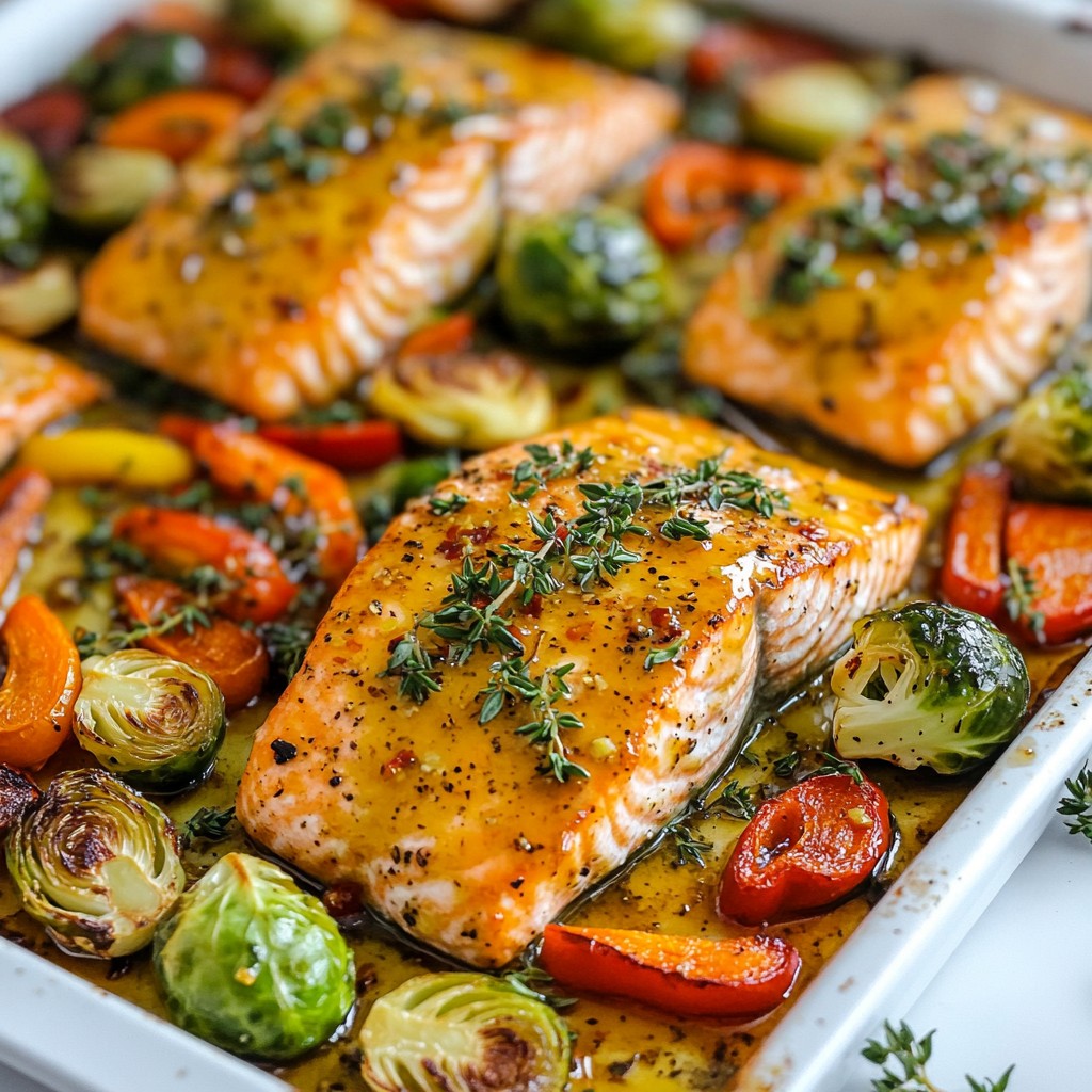 Sheet Pan Maple Dijon Salmon & Veggies Delight