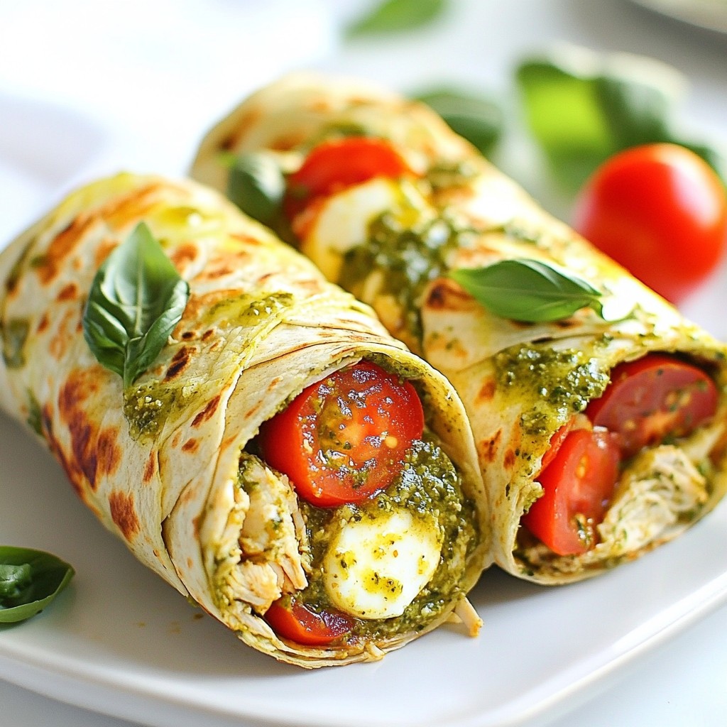 Pesto Chicken Caprese Wraps Fresh and Flavorful Dish