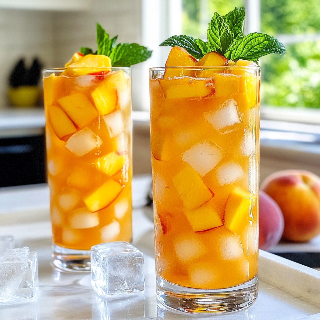 Old-Fashioned Peach Sweet Tea Refreshing Summer Drink