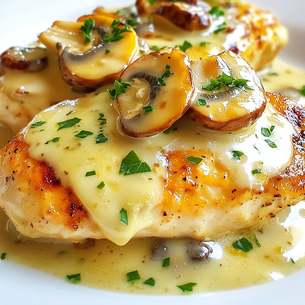 Creamy Garlic Parmesan Mushroom Chicken Delight