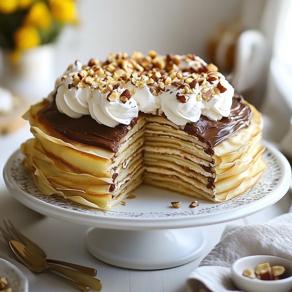 Chocolate Hazelnut Crepe Cake Irresistible Dessert Treat