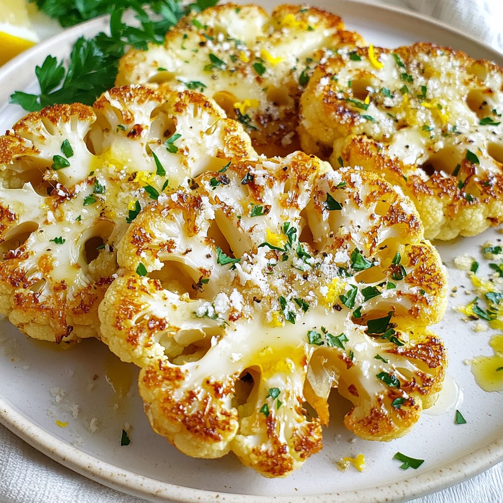 Garlic Parmesan Cauliflower Steaks Flavorful Plant Dish