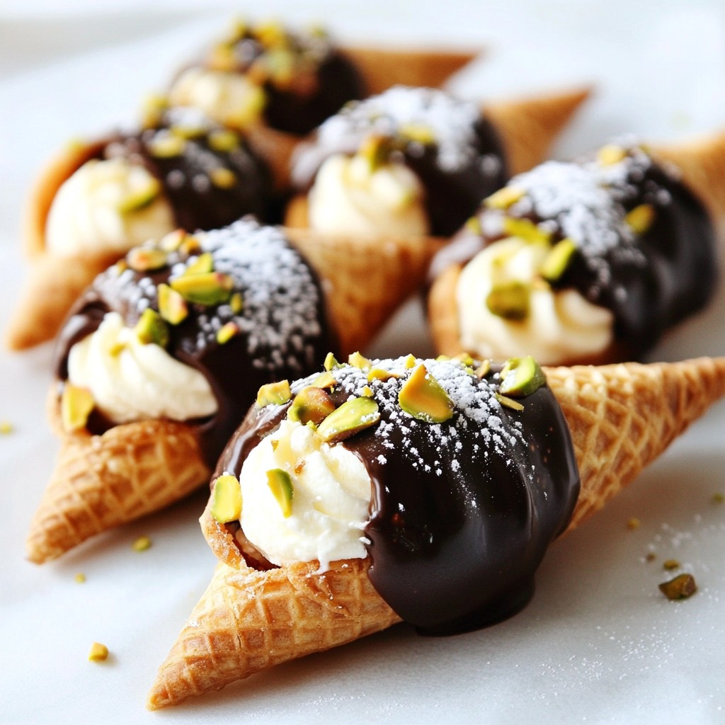 Chocolate Dipped Cannoli Cones Irresistible Delight
