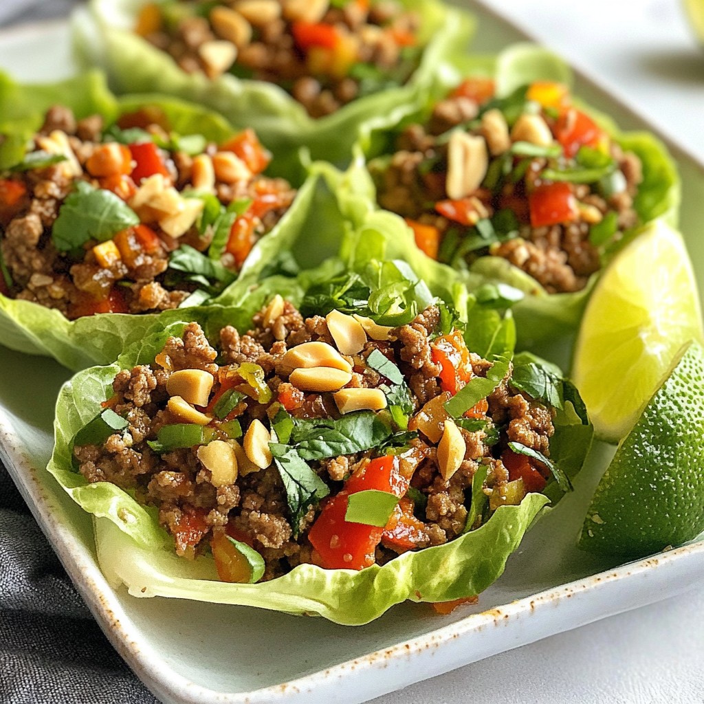 Thai Basil Beef Lettuce Cups Flavorful Fresh Dish