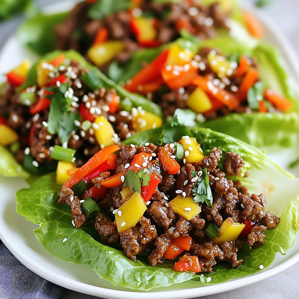 Savory Sesame Ginger Beef Lettuce Wraps Recipe