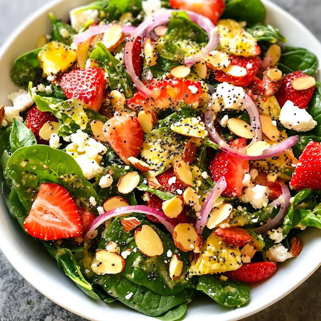 Strawberry Spinach Poppy Seed Salad Fresh and Tasty